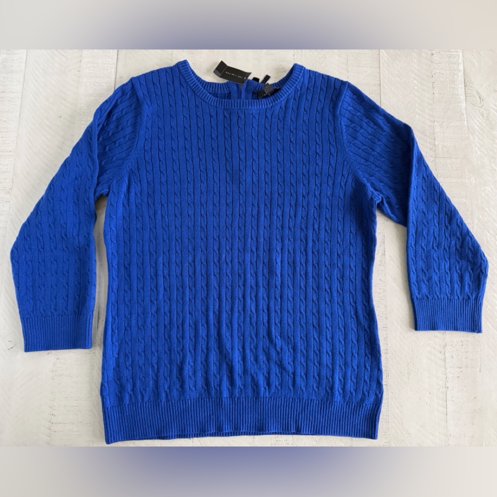 The Limited NWT Preppy Royal Blue Cable Knit Sweater size Medium Deadstock
